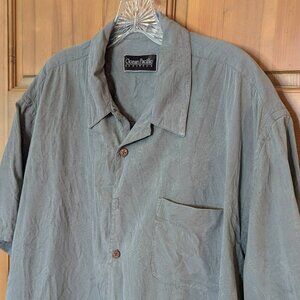 Ocean Pacific men's washable silk short sleeve shirt - greenish gray size XXL